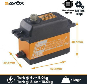 Savox SB2272MGP Digital Servo Brushless Motor With Soft Start High Voltage Metal Dişli - Image 1