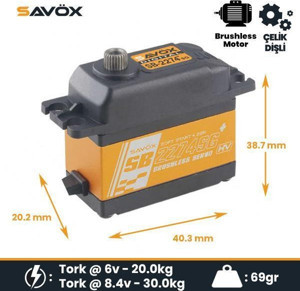 Savox SB2274SGP Digital Servo Brushless Motor with Soft Start High Voltage Çelik Dişli - Image 1