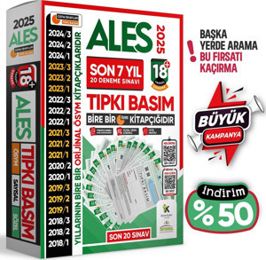 2025 ALES ÖSYM Tıpkı Basım EN EKONOMİK Çıkmış Soru 18+ Deneme Paketi Video/PDF Çözüm Türkiye Geneli - Karakutu Yayınları - Image 1