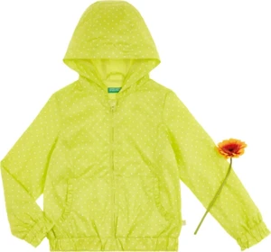 United Colors of Benetton Kız Çocuk Sarı Penye Astarlı Desenli Yağmurluk - Image 1