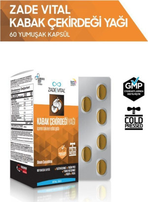 Zade Vital Kabak Çekirdeği Yağı 320 Mg 60 Yumuşak Kapsül - Blister - Image 1