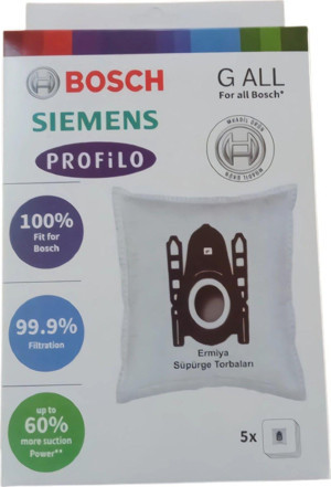 Dogant Bosch - Siemens- Profilo Toz Torbası 5 Adet Kutu Toz Torbası +Performer Motor Koruma Filtresi - Image 1
