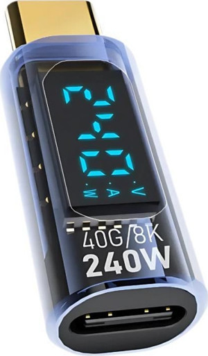 Polham 8K HDMİ, 40Gpbs ve 240W Süper Hızlı Dişi Type C to Erkek Type C Şarj, Data ve HDMİ Çevirici Adaptör - Image 1