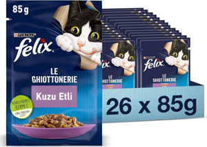 Felix Kuzu Etli Kedi Yaş Maması 85 gr X 26 Adet - Image 1