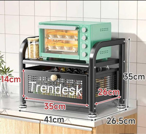 Trendesk Metal Siyah Mutfak Tezgah Üstü Çekmeceli Organizer 35*35*26,5*14 6000 - Image 1