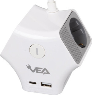 VEA VE-G903YC 3 Lü Priz Usb li Type-c Girişli Çoklu Priz 1.5 Metre Kablolu Uzatma Kablosu 3860 Watt 16 Amper - Image 1