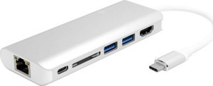 6 in 1 Type-C To Hdmi 2 Usb 3.0 Gigabit Sd Kart Type C Çevirici - Image 1