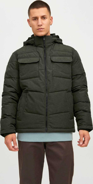 Jack&Jones Erkek Jjbrady Kapüşonlu Şişme Mont 63412212233 Yeşil - Image 1