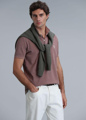 Lufian Erkek Vernon Smart Polo T-Shirt 111040163 Tarçın - Image 1