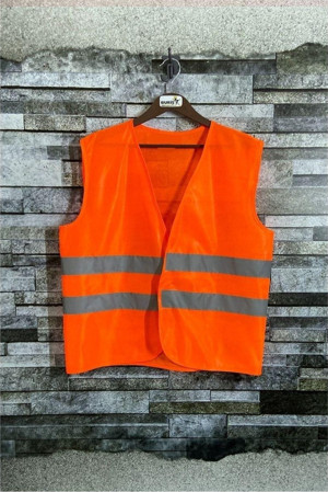 Vento Buriş Reflektörlü Işçi Tipi Ikaz Yeleği Turuncu Renk (Standart Xl Beden) - Image 1