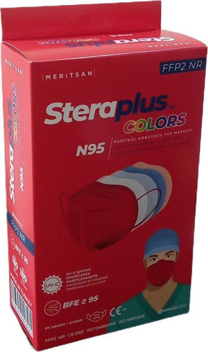 Steraplus Colors Ffp2 5 Katmanlı Telli N95 Maske 10'Lu - Kırmızı - Image 1