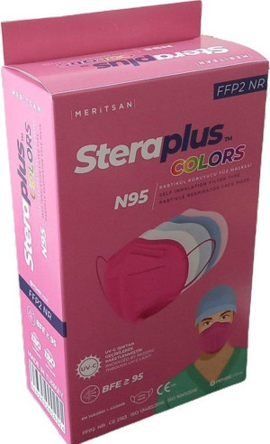 Steraplus Colors Ffp2 5 Katmanlı Telli N95 Maske 10'Lu - Pembe - Image 1