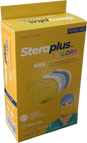 Steraplus Colors Ffp2 5 Katmanlı Telli N95 Maske 10'Lu - Sarı - Image 1