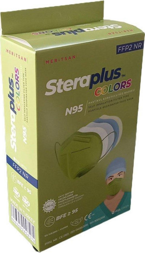 Steraplus Colors Ffp2 5 Katmanlı Telli N95 Maske 10'Lu - Yeşil - Image 1