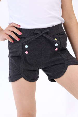 Toontoy Kız Çocuk Renkli Düğmeli Şort - Image 1