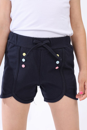 Toontoy Kız Çocuk Renkli Düğmeli Şort - Image 1