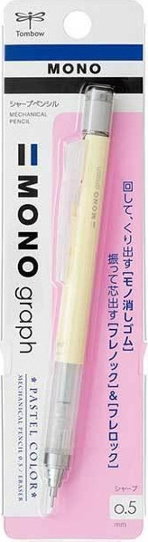 Tombow Mono Graph Serisi 0,5mm. Blisterli Uçlu Kalem Krem Sarı - Image 1