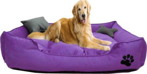 Mavi Vitrin Ultrasoft Büyük Irk Köpek Yatağı Yıkanabilir Yüksek Kaliteli Kumaş Pati Işlemeli - Image 1