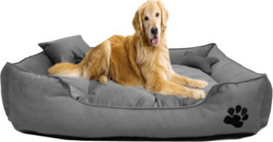 Mavi Vitrin Ultrasoft Büyük Irk Köpek Yatağı Yıkanabilir Yüksek Kaliteli Kumaş Pati Işlemeli - Image 1