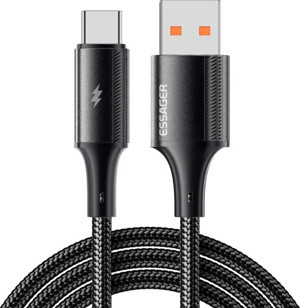 Essager 1 Metre 6A 120W Mega Hızlı USB To Type C Şarj Data Kablosu, Akım,Isı Korumalı, Güçlü Kablo - Image 1
