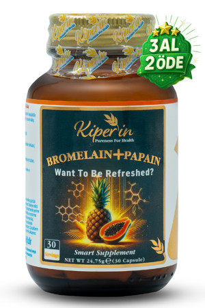 Kiperin Bromelain(2500 GDU) & Papain - Doğal Proteolitik Enzim (30Kapsül & 700Mg) - Image 1