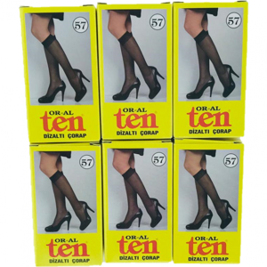 12 Adet ORARTEKS ORAL 40 DEN ORTA KALIN DİZALTI ÇORAP - Image 1