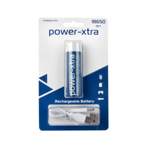 Power-Xtra PX18650TYPC - 3.6V 2400 mAh -18650 - Lityum Şarjlı Pil - Type C - Tekli Blister - Image 1