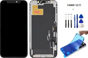 iPhone 12 Lcd Ekran Dokunmatik Orijinal Kalite ( JK MARKA ) + TAMİR SETİ + TOZ BANTI - Image 1