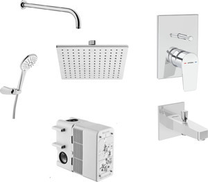 Flow Square Ankastre Duş Seti Krom A49305 (A43208-A41949-A45652-A45707STA-A45736-A43131) - Image 1