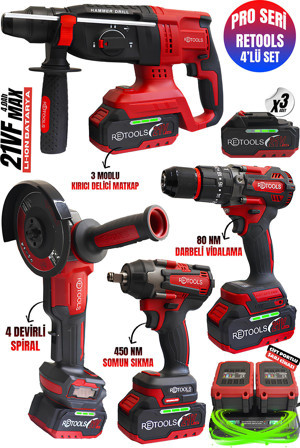 Retools Profosyonel Turbo Kırmızı 4'Lü Set - Image 1