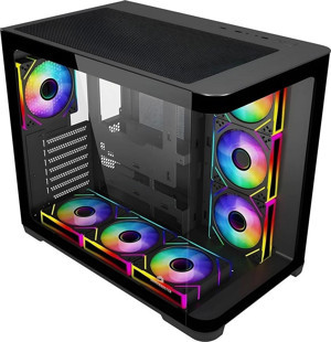 Gamebooster GB-G2851BB FAN Mid Tower ATX 7x Fans ARGB Black Tempered Glass