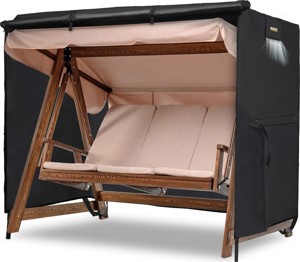 Haegs Bahçe Salıncak Koruma Örtüsü Üç Kişilik Tenteli Hamak Bahçe Salıncağı Koruma Kılıfı Su Geçirmez Branda Dayanıklı 210X125X170Cm Siyah - Image 1