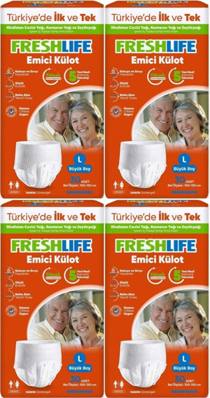 Freshlife Emici Külot Hasta Bezi Large - Büyük - L 120 Adet (4Pk x 30) - Image 1