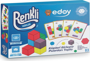 Edoy Renkli Küpler Zeka Kutu Oyunu El Becerisi Ve Görsel Zeka Geliştirici Blok Küp Kutu Oyunu - Image 1