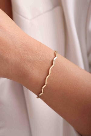 Parlak Cilalı Zigzag Bileklik - Image 1