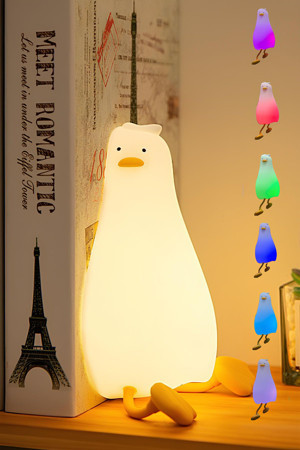 Ecuy Şarjlı Dokunmatik Gece Lambası Silikon Çocuk Bebek Oda Lambası Renk Değiştiren Multicolor Renk - Image 1