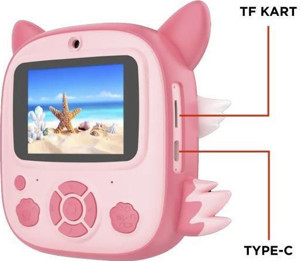 Torima CMR-20 Pembe Dijital Video Kayıt Fotoğraf Çocuk Kamerası Termal Resim Kağıt Baskılı Yazıcı - Image 1