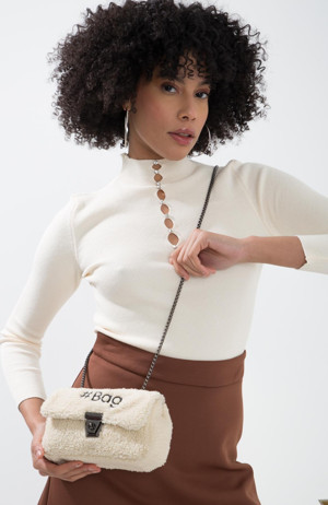 Baghashtag Ekru Mini Peluş Çanta - Image 1