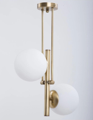 Libra Eskitme Kaplama Beyaz Camlı Salon Avize - Image 1