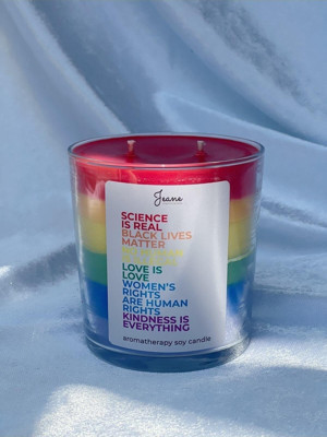 Jeane Home Decor Candles Gökkuşağı Renkli Terapi Love Is Love Lgbt Insan Hakları Egzotik Meyve Kokulu Mum - Image 1