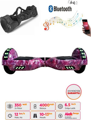CityMate Elektrikli Kaykay Full Ledli Hoverboard Bluetooth Hoparlörlü 6.5 Inch Desenli Çanta Hediye - Image 1