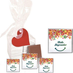 Agrand Madlen Çikolata Sargılı Ramazan Bayramı Marka 35 Adet Jelatin Poşetli Kalpli Etiketli - Image 1