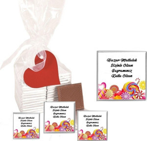 Agrand Madlen Çikolata Sargılı Ramazan Bayramı Marka 35 Adet Jelatin Poşetli Kalpli Etiketli - Image 1