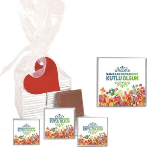 Agrand Madlen Çikolata Sargılı Ramazan Bayramı Marka 35 Adet Jelatin Poşetli Kalpli Etiketli - Image 1