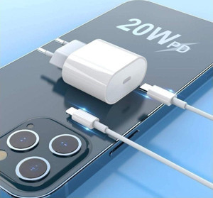 Lisa Butik Iphone 8/X/11/12 Pro Max & Üstü Modellere Uyumlu 20W Usb-C Power Adapter Type-C To Lightning Cable - Image 1
