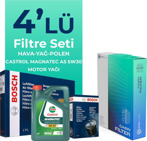 BOSCH Ford Fiesta 1.4 Benzin Filtre Bakım Seti Castrol Motor Yağlı (2008-2017) 4 Lü - Image 1