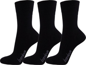 Sockshion Bay Ve Bayan 3'Lü Paket Bambu Klasik Soket Çorap Siyah Renk - Image 1