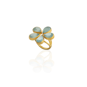 Kadir Jewellery 22 Ayar Altın Kaplama Zirkon Taşlı Kadın Vintage Yüzük - Image 1