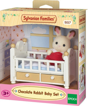 Sylvanian Families Çikolata Kulaklı Tavşan Bebek ve Yatağı - Image 1