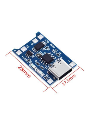 Robiz Tp4056 Korumalı Lityum Pil Şarj Devresi Type C Usb Batarya - Image 1